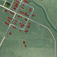 Second close-up of the map of Fulton, Indiana print showing more streets and buildings
