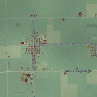 Second close-up of the map of Fulton, Michigan print showing more streets and buildings