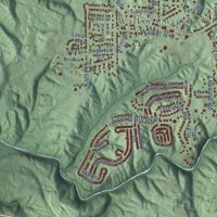 Second close-up of the map of Fultondale, Alabama print showing more streets and buildings