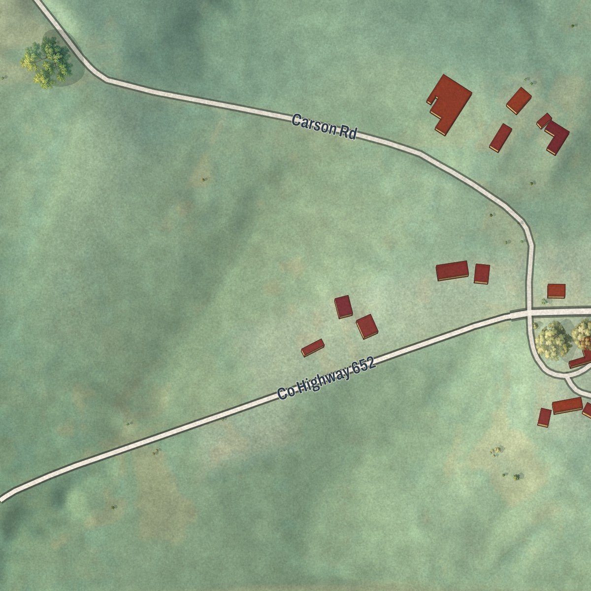 Second close-up of the map of Fultonham, Ohio print showing more streets and buildings