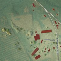 Second close-up of the map of Funston, Georgia print showing more streets and buildings