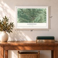 Gainesville, Missouri map, 12 x 18 inch print in a white frame in an entryway