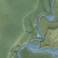 Second close-up of the map of Gakona, Alaska print showing more streets and buildings