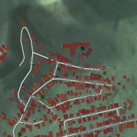 Second close-up of the map of Galateo, Puerto Rico print showing more streets and buildings