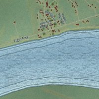Second close-up of the map of Galena, Alaska print showing more streets and buildings