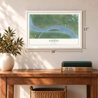Galena, Alaska map, 12 x 18 inch print in a white frame in an entryway