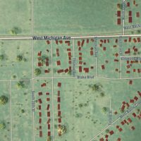Second close-up of the map of Galesburg, Michigan print showing more streets and buildings