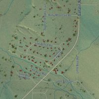 Second close-up of the map of Gallatin Gateway, Montana print showing more streets and buildings