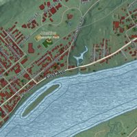 Second close-up of the map of Gallipolis, Ohio print showing more streets and buildings