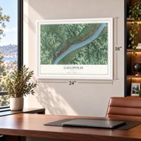 Gallipolis, Ohio map, 18 x 24 inch print in a white frame in a home office