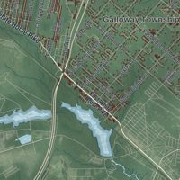 Second close-up of the map of Galloway, New Jersey print showing more streets and buildings