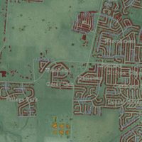 Second close-up of the map of Galloway, Ohio print showing more streets and buildings