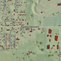 Second close-up of the map of Galva, Illinois print showing more streets and buildings