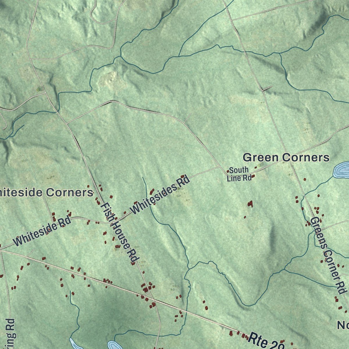 Second close-up of the map of Galway, New York print showing more streets and buildings