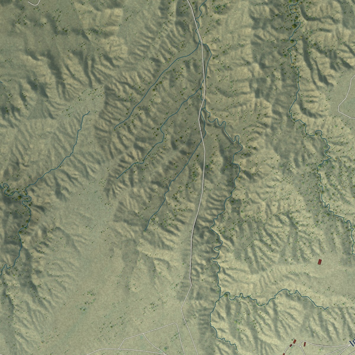 Second close-up of the map of Ganado, Arizona print showing more streets and buildings