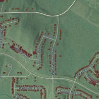Second close-up of the map of Gananda, New York print showing more streets and buildings