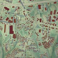 Second close-up of the map of Gantt, South Carolina print showing more streets and buildings