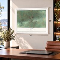 Gap, Pennsylvania map, 18 x 24 inch print in a white frame in a home office
