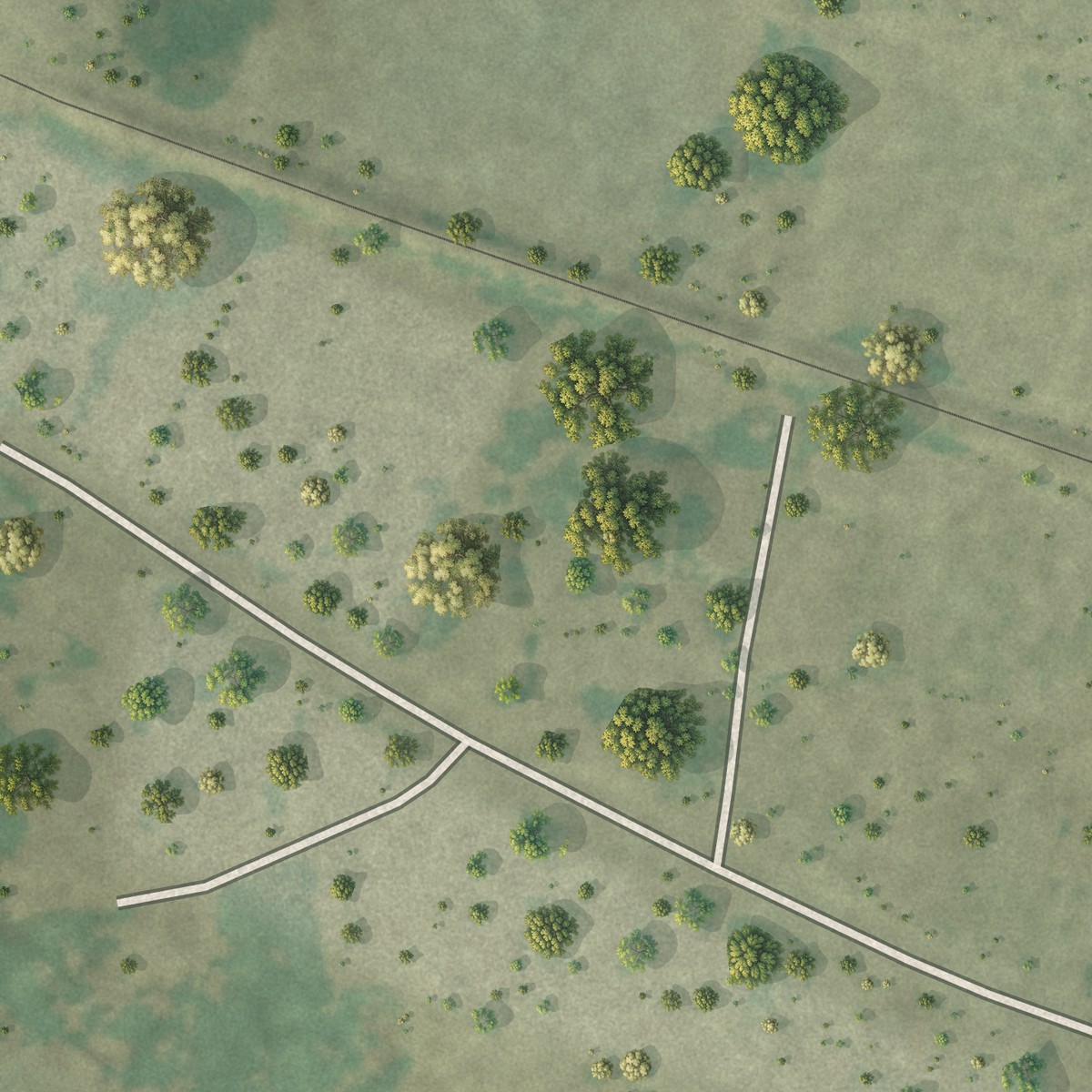 Second close-up of the map of Garciasville, Texas print showing more streets and buildings