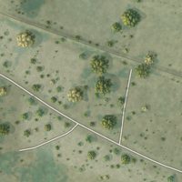 Second close-up of the map of Garciasville, Texas print showing more streets and buildings