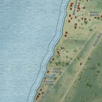 Second close-up of the map of Garcon Point, Florida print showing more streets and buildings