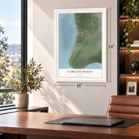 Garcon Point, Florida map, 18 x 24 inch print in a white frame in a home office