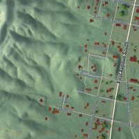 Second close-up of the map of Garden City, Alabama print showing more streets and buildings