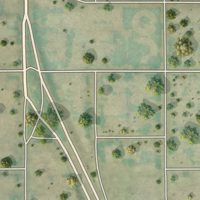 Second close-up of the map of Garden City, Colorado print showing more streets and buildings