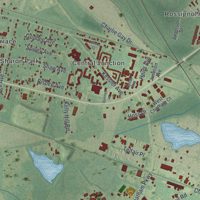 Second close-up of the map of Garden City, Georgia print showing more streets and buildings