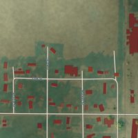 Second close-up of the map of Garden City, Iowa print showing more streets and buildings