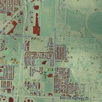Second close-up of the map of Garden City, Kansas print showing more streets and buildings
