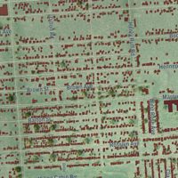 Second close-up of the map of Garden City, Michigan print showing more streets and buildings