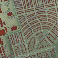 Second close-up of the map of Garden City, New York print showing more streets and buildings