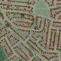 Second close-up of the map of Garden City Park, New York print showing more streets and buildings