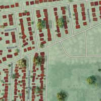 Second close-up of the map of Garden City South, New York print showing more streets and buildings