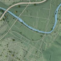 Second close-up of the map of Garden City, Virginia print showing more streets and buildings