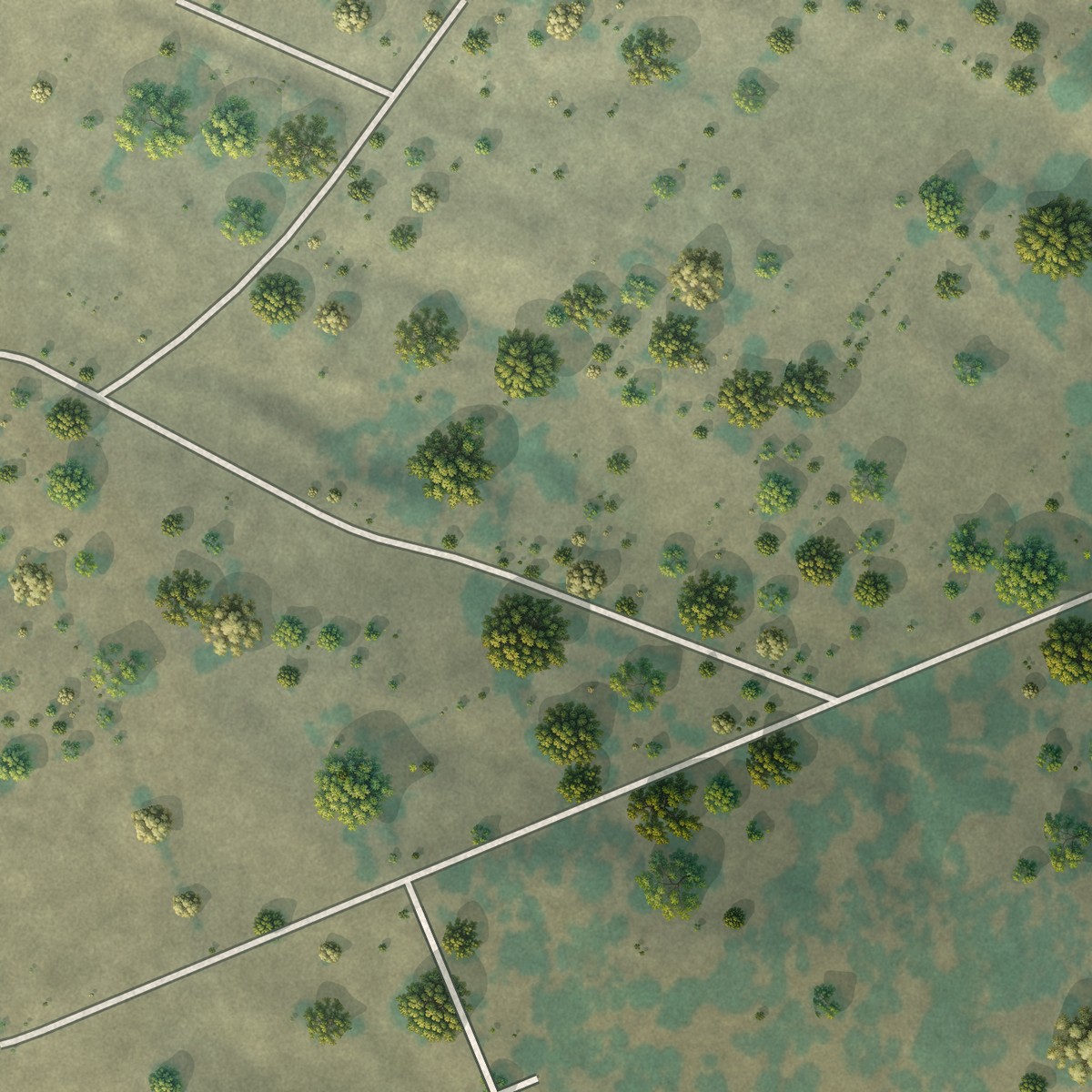 Second close-up of the map of Garden Farms, California print showing more streets and buildings