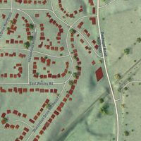 Second close-up of the map of Garden Hills, Georgia print showing more streets and buildings