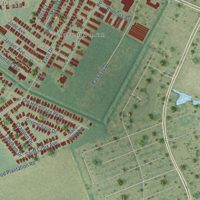 Second close-up of the map of Gardere, Louisiana print showing more streets and buildings