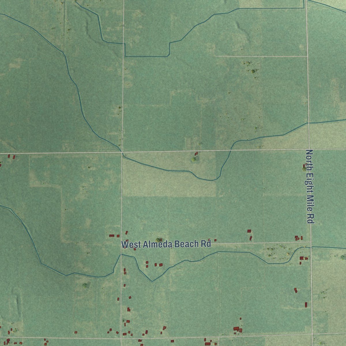 Second close-up of the map of Garfield, Bay County, Michigan print showing more streets and buildings
