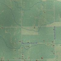 Second close-up of the map of Garfield, Bay County, Michigan print showing more streets and buildings
