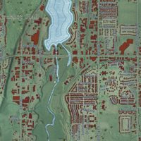 Second close-up of the map of Garfield, Grand Traverse County, Michigan print showing more streets and buildings