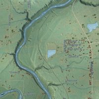 Second close-up of the map of Garfield, Newaygo County, Michigan print showing more streets and buildings