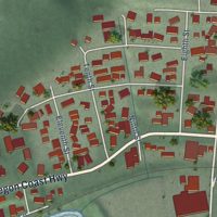 Second close-up of the map of Garibaldi, Oregon print showing more streets and buildings