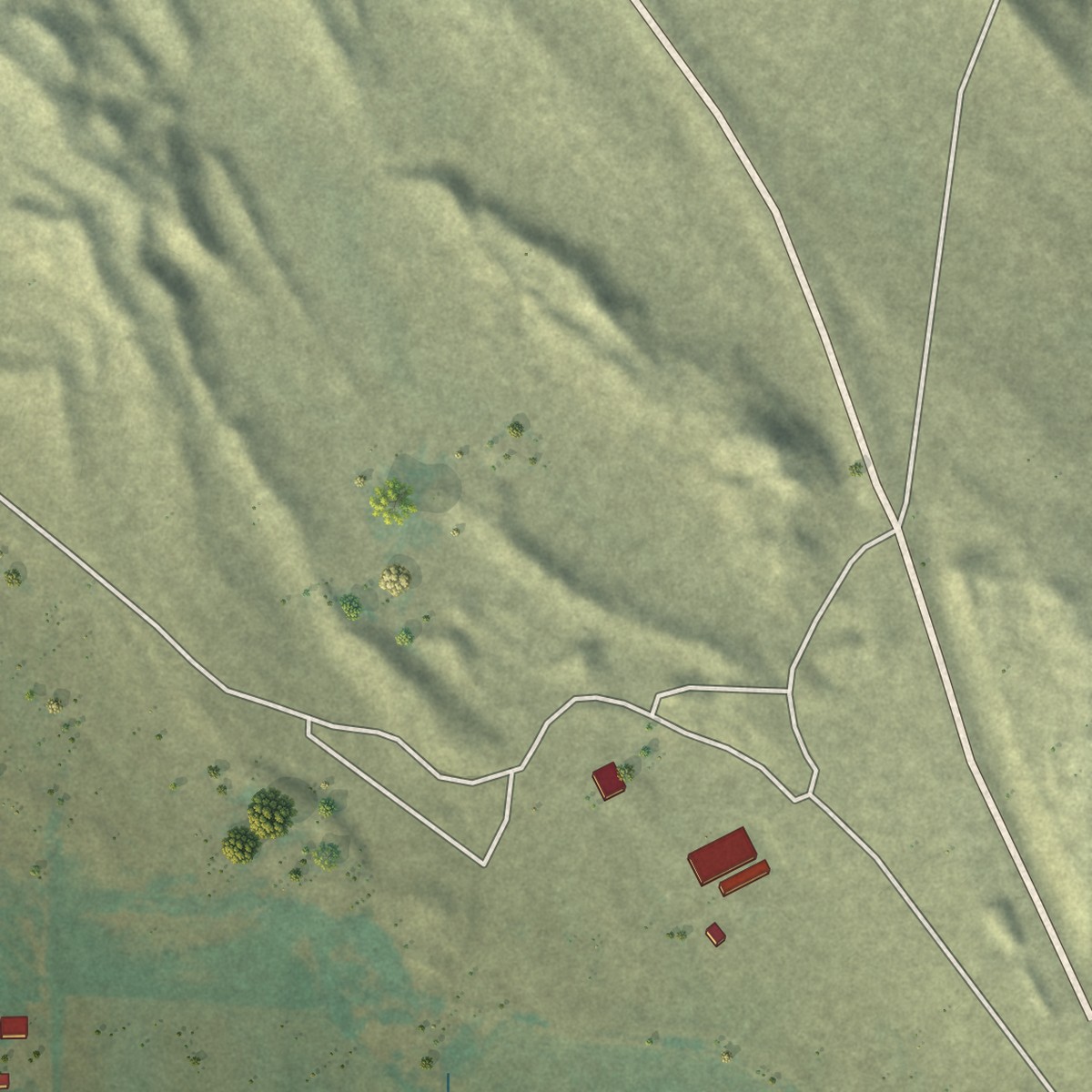 Second close-up of the map of Garland, Wyoming print showing more streets and buildings