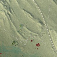 Second close-up of the map of Garland, Wyoming print showing more streets and buildings