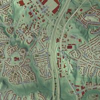 Second close-up of the map of Garrisonville, Virginia print showing more streets and buildings