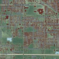Second close-up of the map of Gary, Indiana print showing more streets and buildings