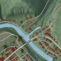 Second close-up of the map of Gassaway, West Virginia print showing more streets and buildings