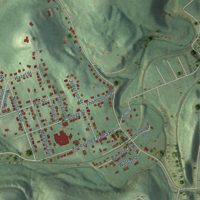 Second close-up of the map of Gastonville, Pennsylvania print showing more streets and buildings